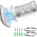 Hon&Guan Magnetic Dryer Vent Coupling Connector Kit DV180 Upgraded Inner Ring Design, 6-Ply 4" x 3ft Aluminum Foil Dryer Vent Hose for Tight Space, 2 Clamps (White)