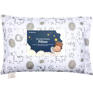 Toddler Pillow with Pillowcase - 13x18 My Little Dreamy Kids Travel Bed Pillows for Sleeping,Organic Cotton Small Pillowcase,Soft & Breathable,Machine Washable,Toddlers 2-5 Years Old(KeaSafari)