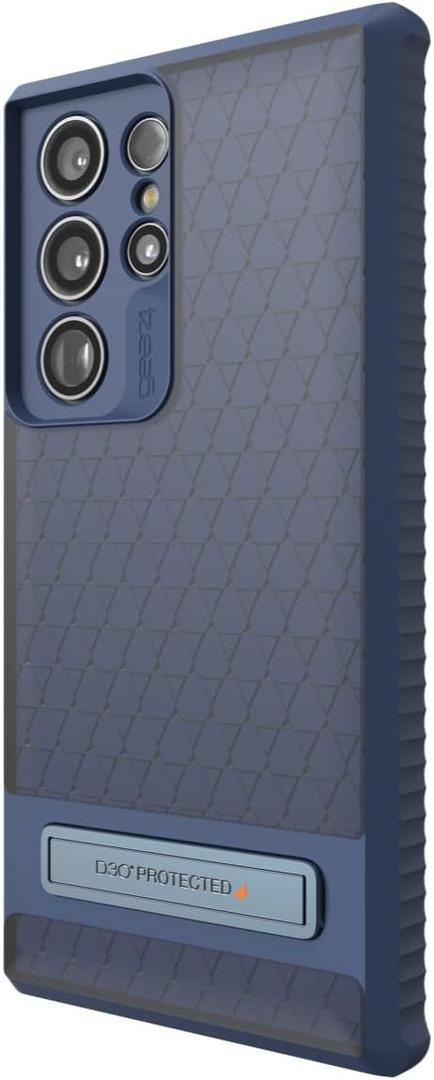 ZAGG Gear4 Everest Samsung Galaxy S23 Kickstand Phone Case, D30 Bio Drop Protection up to 20ft / 6m, Works with Wireless Charging Systems, Reinforced Backplate with Edge-to-Edge Protection Blue