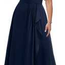 Talisea Plus Size Formal Dresses - Wedding Guest Bridesmaid Evening Prom Chiffon V Neck Ruffle Short Sleeves Long Dress Women, 16 Plus