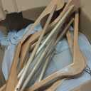 6Pcs Non-Slip Wooden Coat Hangers Curved Design Suit Hangers for Jackets and Pants Strong Sturdy Clothes Storage for Closet Organization