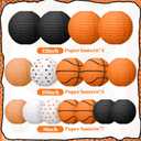 Bencailor 16 Pcs Basketball Party Decorations Basketball Hanging Paper Lanterns Sports Themed Paper Lanterns Ceiling Decor for Birthday Party Baby Showers Classroom Home Decor(Classic Style)