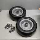 13x5.00-6 Flat Free Tire and Wheel, 13x5-6 Lawn Mower Tires, Zero Turn Front Tires, with 3/4" or 5/8" Bearings, 4"-6" Centered Hub, 13x500-6 Airless Solid Smooth Tire, 2 Pcs