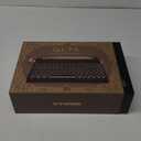 YUNZII QL75 Wireless Typewriter Hot Swap Retro Mechanical Keyboard,Punk Round Keycaps,RGB Backlit QMK/VIA Programmable, Multi-Device Keyboard with 2.4GHz/Type-C/BT5.0 (Wood, Cocoa Cream V2 Switch)