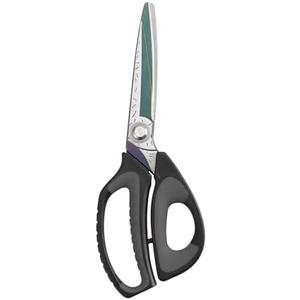 LIVINGO Heavy Duty Industrial Scissors: 10" Utility Stainless Steel Sharp Scissors all Purpose Premium Titanium Coating Forged Shop Shears for Household Pruning, Gardening, Construction, Black & Grey