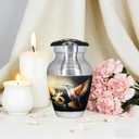 Small Urns for Human Ashes Keepsake, Mini Urn for Ashes for Women & Men, Decorative Cremation Mini Cremation Container, Yellow Flower and Hummingbird Urn - Little Keepsake Urns
