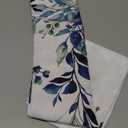 Shower Window Curtain, Watercolor Blue Eucalyptus Small Short Waterproof Bathroom Window Curtain with Hooks, 48x48 Inch