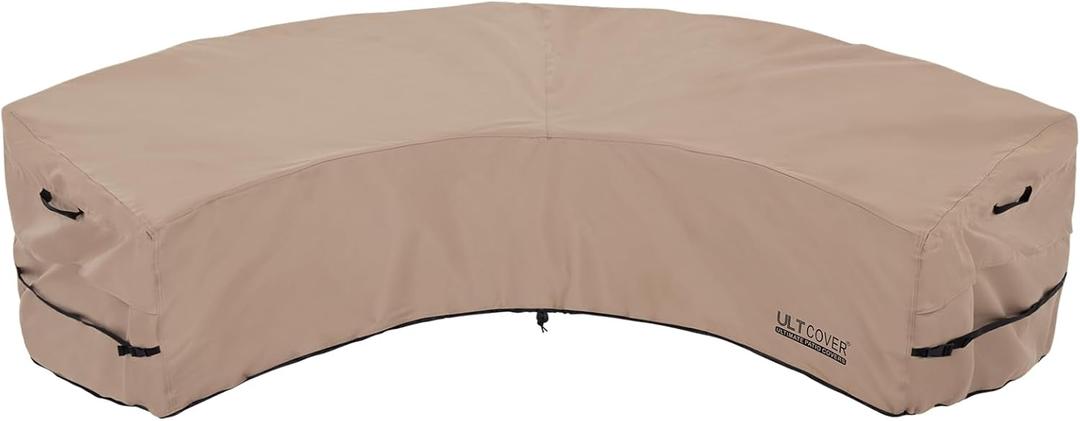 ULTCOVER Patio Curved Sofa Cover Waterproof for 5-7 Seater Outdoor Sectional Furniture Couch 190"(Back Arc Length) / 126"(Front Arc Length) x 32"(Deep)