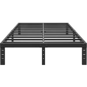 10 Inch King Size Bed Frame - No Box Spring Needed Heavy Duty Metal Platform Mattress Foundation with Steel Slats, Non-Slip Noise Free Easy Assembly Black Bedframes