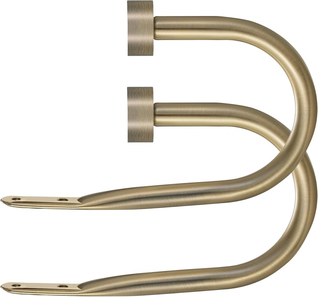 Premium Curtain Holdback, Quality Metal Decorative Curtain Holdbacks with Zinc Alloy Cap Finials,Rust-Proof, Set of 2 Window Curtain Holdbacks,Antique Bronze