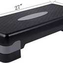 27" Adjustable Exercise Equipment Step Platform For Sports & Fitness (black & grey), medium