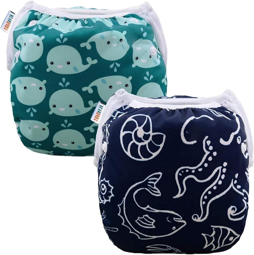 ALVA BABY Swim Diapers Reusable and Adjustable for 0-2 Years Baby, 1-3Y
