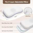 Ergonomic Memory Foam Pillow, Cervical Neck Pillow for Neck Support, 14.07*23.51*4.28 inch