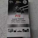 GE Pro 6 ft. (1.8M) Digital Fiber Optic Audio Toslink Cable with Mini Toslink Adapters, High Grade, Compatible with Streaming Devices, Surround Sound, Blu-Ray, DVD, DVR, Sound Bars, and More, 33533, BLACK