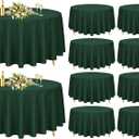 10 Pack Hunter Green Round Tablecloths 90 Inch, Polyester Round Table Cloth Circle Bulk Linen Washable Table Cloth Stain and Wrinkle Resistant Circle Table Cover for Wedding Party Dining Banquet