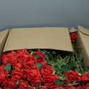 Riceshoot 500 Pcs Artificial Silk Roses Flowers with Long Stem Bridal Wedding Bouquet Realistic Floral Bulks for Garden Home Party Gifts Favor Decoration(Red)