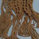 LOMOHOO Macrame Woven Wall Hanging Dream Catcher Triangle Tassel Geometric Art Boho Backdrop Bohemian Home Decor Wall Art Beautiful Apartment Dorm Room Door Decoration(Brown)