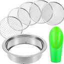 Soil Sieve Set Stainless Steel Garden Soil Sifter, Compost Mesh Sifter with 5 Interchangeable Mesh 1/3/6/9/12mm and Soil Scoops for Sand, Bonsai Soil, Rock, Filtration