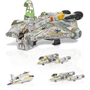 Star Wars Micro Galaxy Squadron Ghost (Secret Mission) - 15-Inch Vehicle with Three Additional Vehicles Plus Ten Micro Figures Accessories