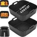BYKITCHEN Air Fryer Silicone Liners for Ninja Air Fryer Pro 5 QT AF141, Ninja AG301, Cosori 5QT/6QT & Other 4.5-6.5 QT Airfryer, 8.5in Square Air Fry Liners, Airfryer Accessories(Set of 2)