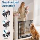 29-40Easy Walk Thru Baby Gate for Doorways&Stroller,Auto Close Dog Gate Indoor for Stair,No Drill Pressure Mounted Baby Gate with Large Walk-Through Door,Safety Gate for Children&Pets(Black)