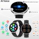 Smart Watches for Men/Women,1.27" HD Fitness Watch Answer/Make Call, Heart Rate/Sleep/SpO2Round Smart Watch for iPhone/Samsung/Android,IP68 Waterproof110+ Sport Mode-Black(2 Bands)