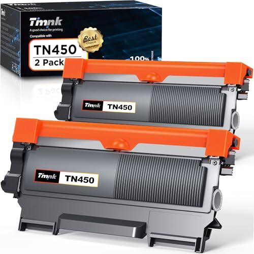 Timink Compatible TN450 Toner Cartridge High Yield Replacement for Brother TN420 TN-450 Compatible with HL-2280DW HL-2270DW HL-2230 MFC-7360N MFC-7860DW DCP-7065DN Intellifax 2840 2940 (2 Black)