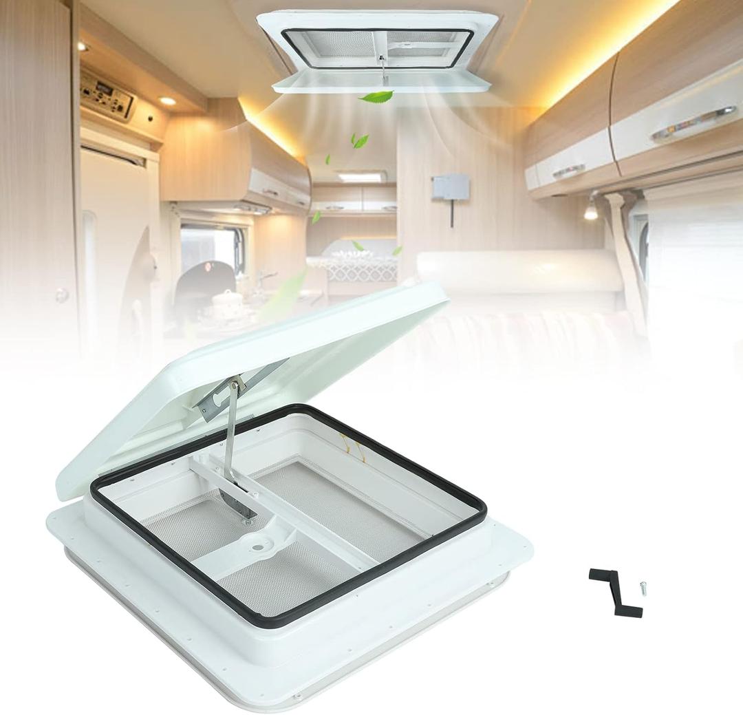 14" RV Roof Vent for Camper Trailer Universal White Lid Roof Vent with White lid Inner for Garnish Ring