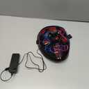 Spooktacular Creations Halloween Led Light Up Scary Mask and Gloves for Halloween Cosplay Costume (Pink & Blue), 3 Modes Glow in The Dark Mask for Adult Men Women Teen, Party Dress Up Accessory Gifts