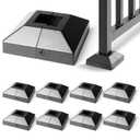 1.5"x1.5" Aluminum Deck Post Base Cover for Railings, Stairs, Patios, Porches - Split Post Skirt 8Pcs (Black)