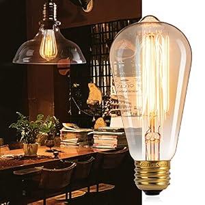 Minetom LED Edison Light Bulbs，Equivalent 60W Incandescent Light Bulbs，E26 Base，Warm White，6Pcs
