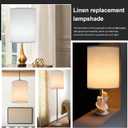 White Linen Tall Drum Lampshade, 10" Top x 10" Bottom x 13" High Lamp Shade, Lamp Shade Replacement for Table and Floor Lamps, Pendant Light, Handcrafted Lampshade, Easy Assembly