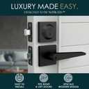 Mega Handles Schein Entry Door Handle & Deadbolt Lock - 1 Pack Reversible Heavy Duty Black Door Handle & Deadbolt Combo for Interior/Exterior Doors, Fits All Standard Door Sizes - Matte Black