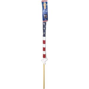 Poly Cotton US Flag Banner W/1 Piece 5 Foot Wood Pole 2.5ftx4ft