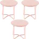 LUOZZY 3 Pcs Miniature Dollhouse Coffee Table for Doll House Round Tea Table Decorations