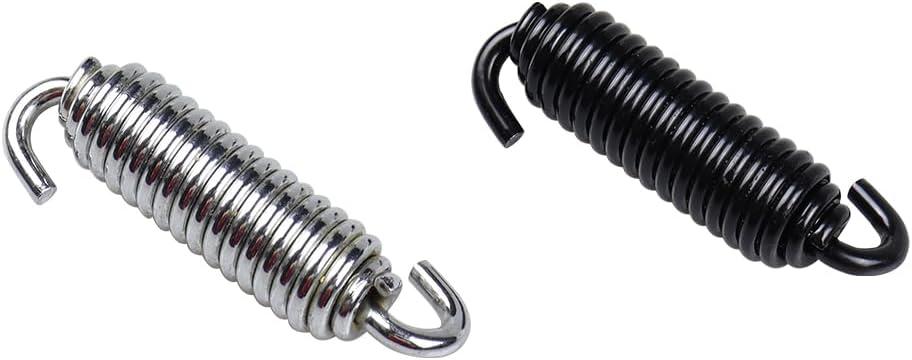 Motorcycle Universal Coasting Jiffy Stand Spring Compatible With Harley Dyna Sportster Road King Softail Touring-(Black + Chrome)