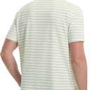 Rouen Men's Polo Shirts Short Sleeve Dry Fit Performance Wicking Moisture Causal Striped Collared Golf Shirts for Men (M)