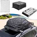 Leader Accessories Roof Rack Cargo Basket Set, Cargo Carrier Bag 15 Cubic Feet Capacity with Car Top Luggage Holder Adjustable Length 43/64 inches Cargo Net 3' x 4' for SUV, Van, Sedan,Jeep