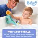 TOMY Toomies Blueys Water Slide - Includes Water Slide with Suction Cup, Clip On Bucket and Bluey Figure - Interactive Toddler Bath Toys - Ages 18 Months and Up, 7 X 19 X 21 Cm