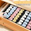 Joyoldelf Sock Drawer Organizer Divider 2 Packs Underwear Organizer, 24 Cell Collapsible Closet Cabinet Organizer Underwear Storage Boxes for Storing Socks, Handkerchiefs, Ties, Belts (Black)