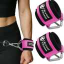 J Bryant Fitness Wrist Cuffs for Cable Machines – Heavy Duty Adjustable Wrist Straps with 7mm Neoprene Padding for Strength Training, Pull Exercises, and Forearm Support