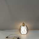 Plug in Pendant Light, Black Farmhouse Hanging Lights with Linen Shade, 15ft Golden Cotton Cord, Industrail Ceiling Lamp with Dimmable Switch, for Kitchen Island Living Room (Bulb Included)