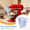 Flour Funnel for Kitchen Aid Mixer, Silicone Flour Funnel Foldable Kitchen Funnels Stand Mixer Attachment, Fits Kitchen Aid Artisan Ksm150 5-Quart Tilt-Head Stand Mixer, Easy-Pour & Mess Free - Blue