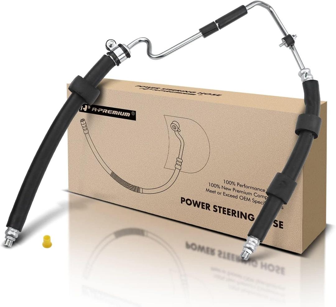 A-Premium Power Steering Pressure Hose Assembly Compatible with Audi | for S4 2004-2009, RS4 2007-2008, 4.2L, Intermediate Hose, EPDM Rubber Resists Cracking & Heat