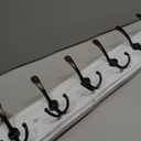 Coat Rack Wall Mount, Wooden Heavy Duty Coat Rack for Wall,6 Triple Coat Hanger Hooks for Hanging Coats,Jacket,Hat,Clothes (Grey White, 6 Hooks)