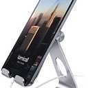 Lamicall Tablet Stand, Adjustable Tablet Holder - Desktop Stand Dock Holder Compatible with 4-13" Tablets Such as iPad Pro 11, 9.7, 10.5, 12.9 Air Mini 4 3 2, Kindle, Nexus, Tab, Silver