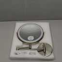 Magnifying Mirror with Lights 1x/15x: 8.5" Double Sided Wall Mounted Lighted Makeup Mirror for Bathroom, Brushed Nickel