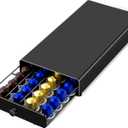ROWISE Coffee Pod Drawer Compatible with Nespresso Original Line, Coffee Pod Holder for counter, 40 Capsules Capacity, Black