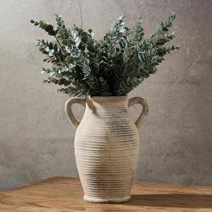 Emotionally Grounded Vase, Vaseking Large Ceramic Rustic Vase with 2 Handles, 9.8 inch Minimalist Decorative Farmhouse Tall Vases for Home Decor, Living Room, Enterway, Table Decoration, Gray