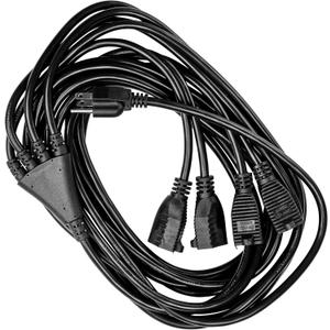 4 Way Power Splitter - 1 to 4 Extension Cord Splitter, 12' Long Extension Cord, Outlet Splitter 3 Prong, Power Strip Outlet Plug, Y Style Extension Cord, Black, SJT 16 AWG by Luxury Office (1 Cable)